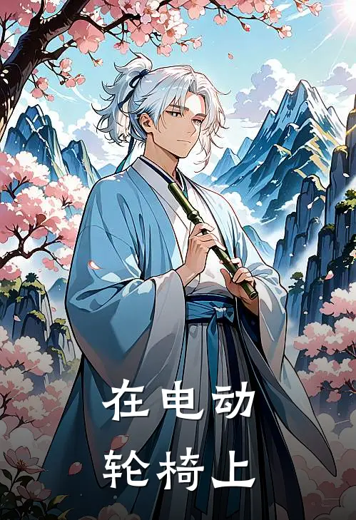 在电动轮椅上