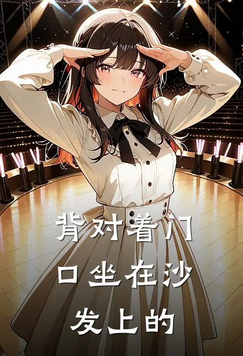 背对着门口坐在沙发上的